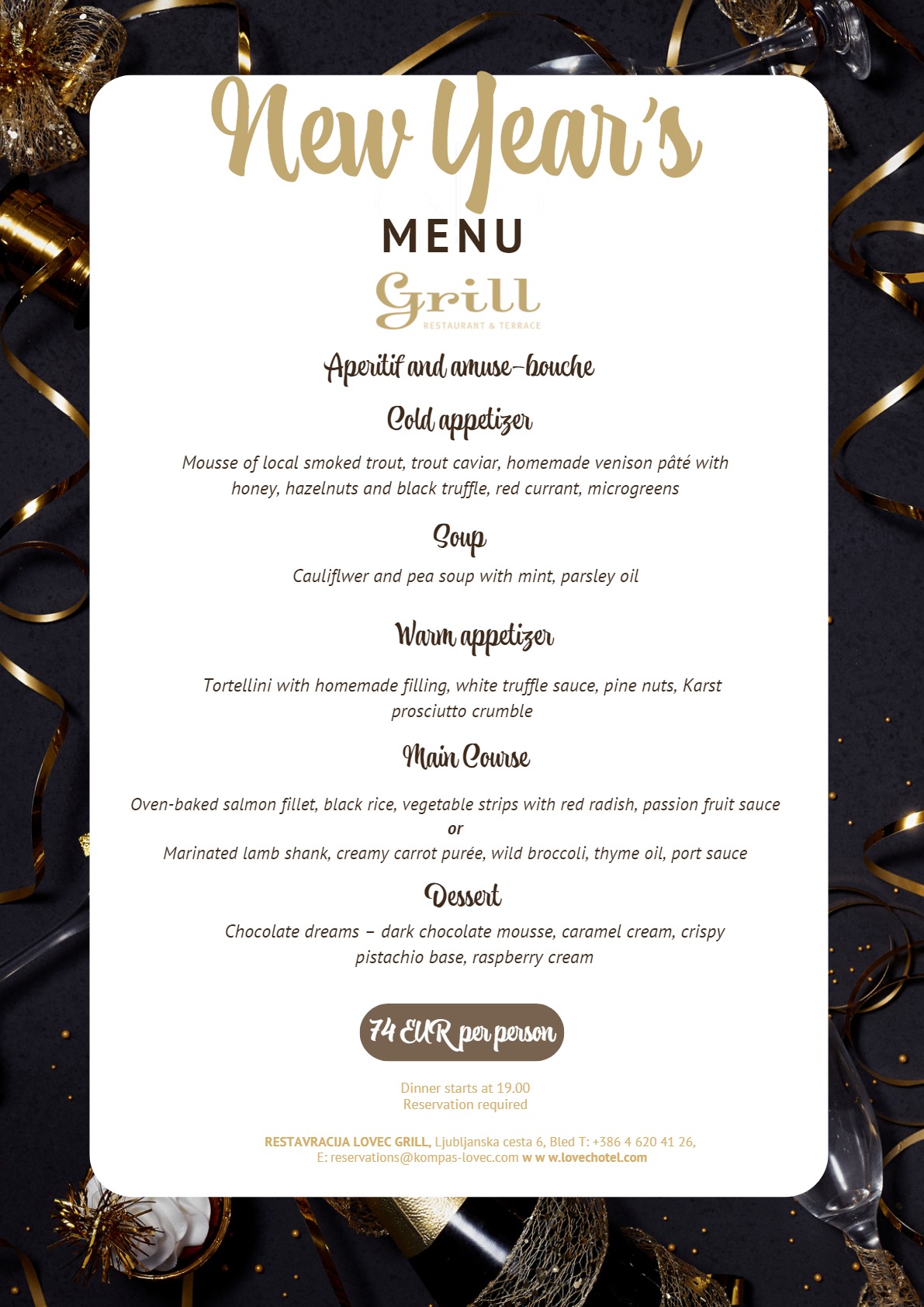 New Year's Menu 2024